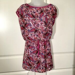 Kaktus Tunic Dress Women's Size Large Made In USA Elastic Waist Paisley